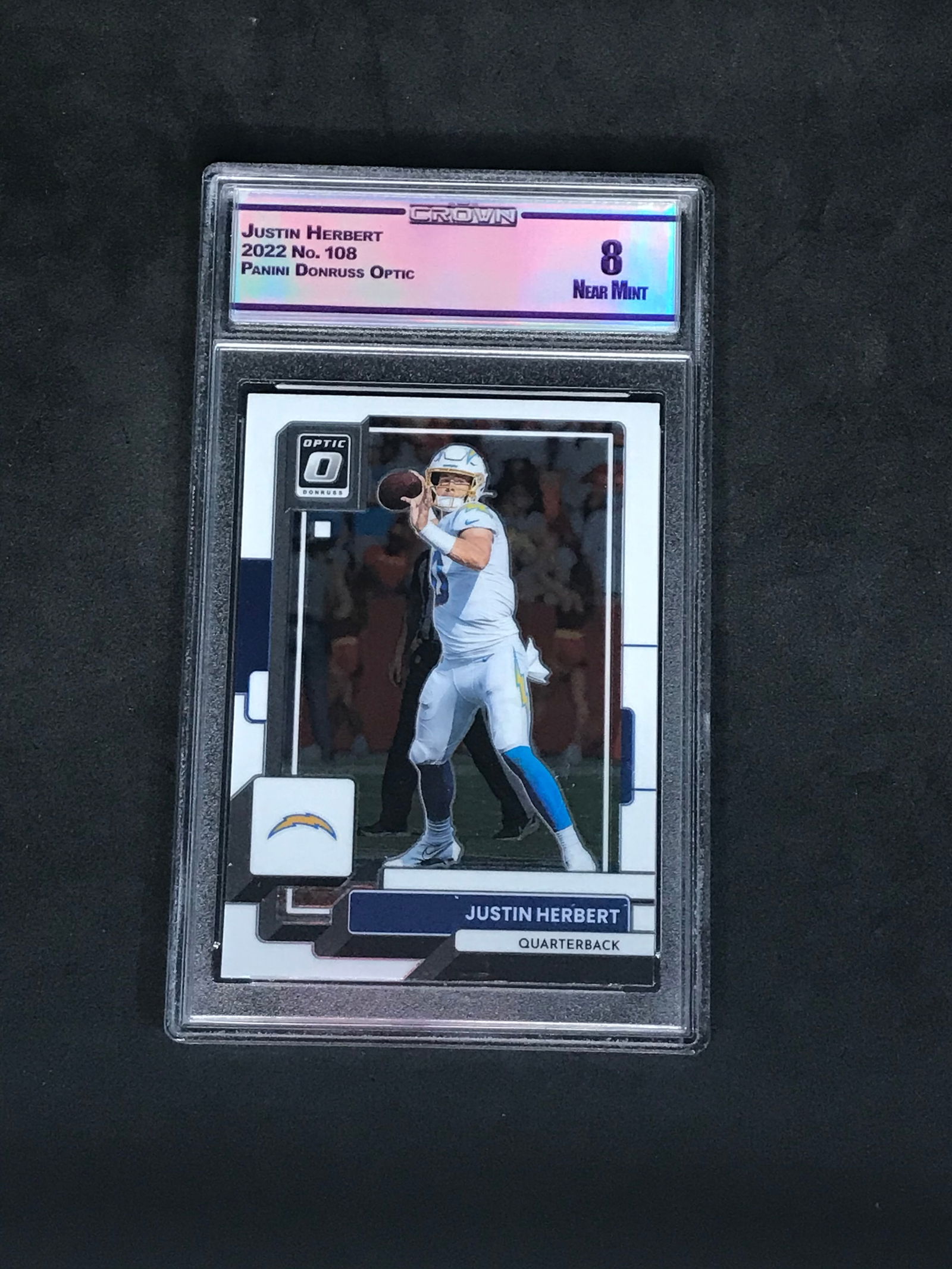 Justin Herbert 2022 No. 108 Panini Donruss Optic CC&G Near Mint 8 (1 of 1)