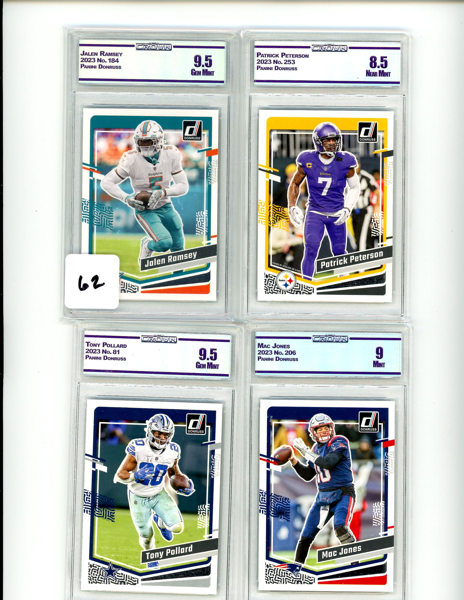 Lot of 4 CC&G Graded Panini Football Slabs: Lot of 4 CC&G Graded Panini Football Slabs