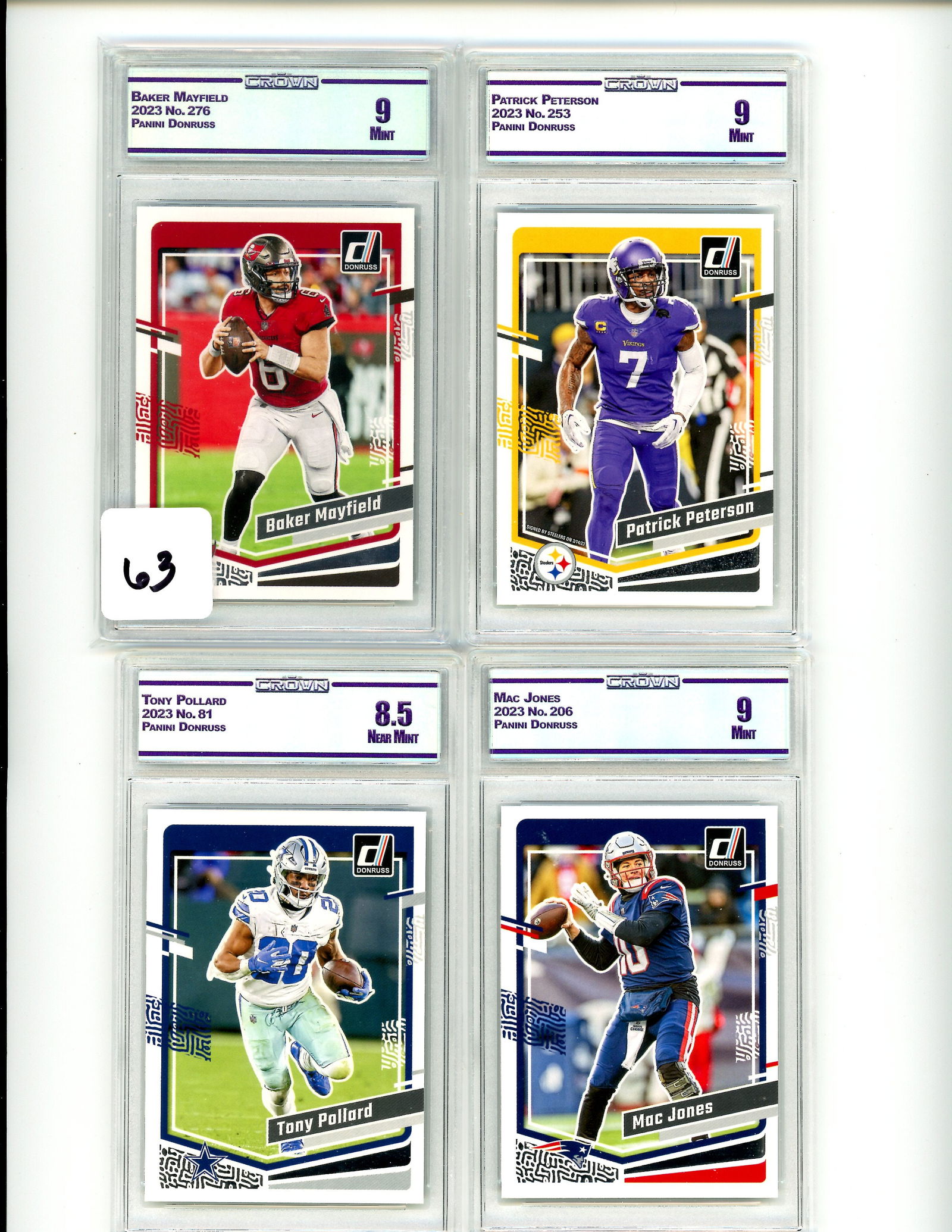 Lot of 4 CC&G Graded Panini Football Slabs: Lot of 4 CC&G Graded Panini Football Slabs