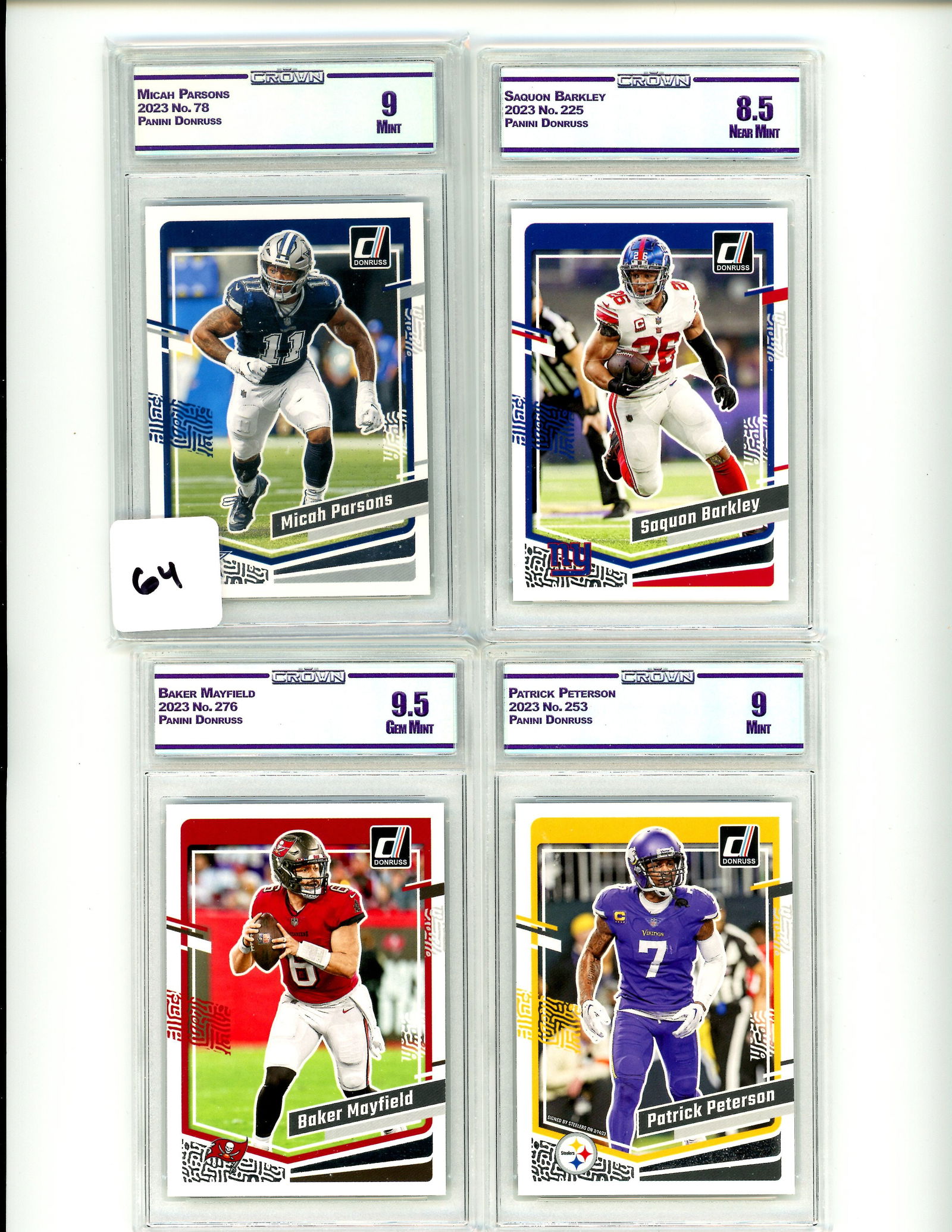 Lot of 4 CC&G Graded Panini Football Slabs: Lot of 4 CC&G Graded Panini Football Slabs