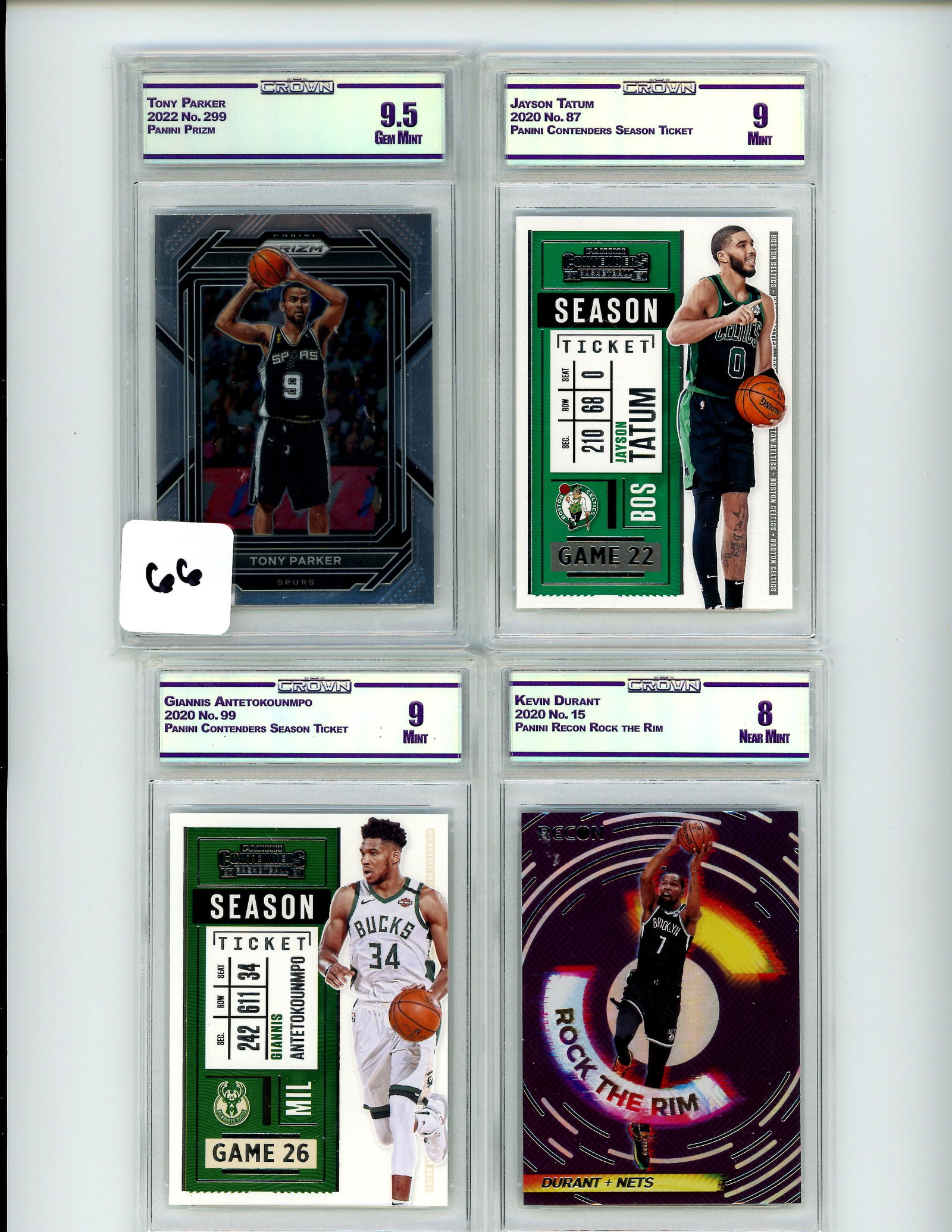Lot of 4 CC&G Graded Panini Basketball Slabs: Lot of 4 CC&G Graded Panini Basketball Slabs