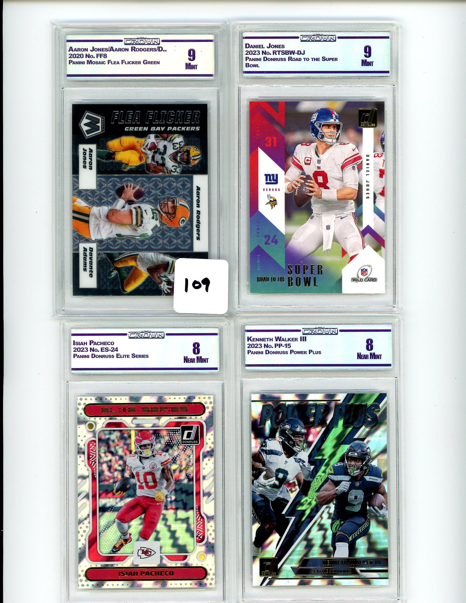Lot of 4 CC&G Graded Panini Football Slabs: Lot of 4 CC&G Graded Panini Football Slabs