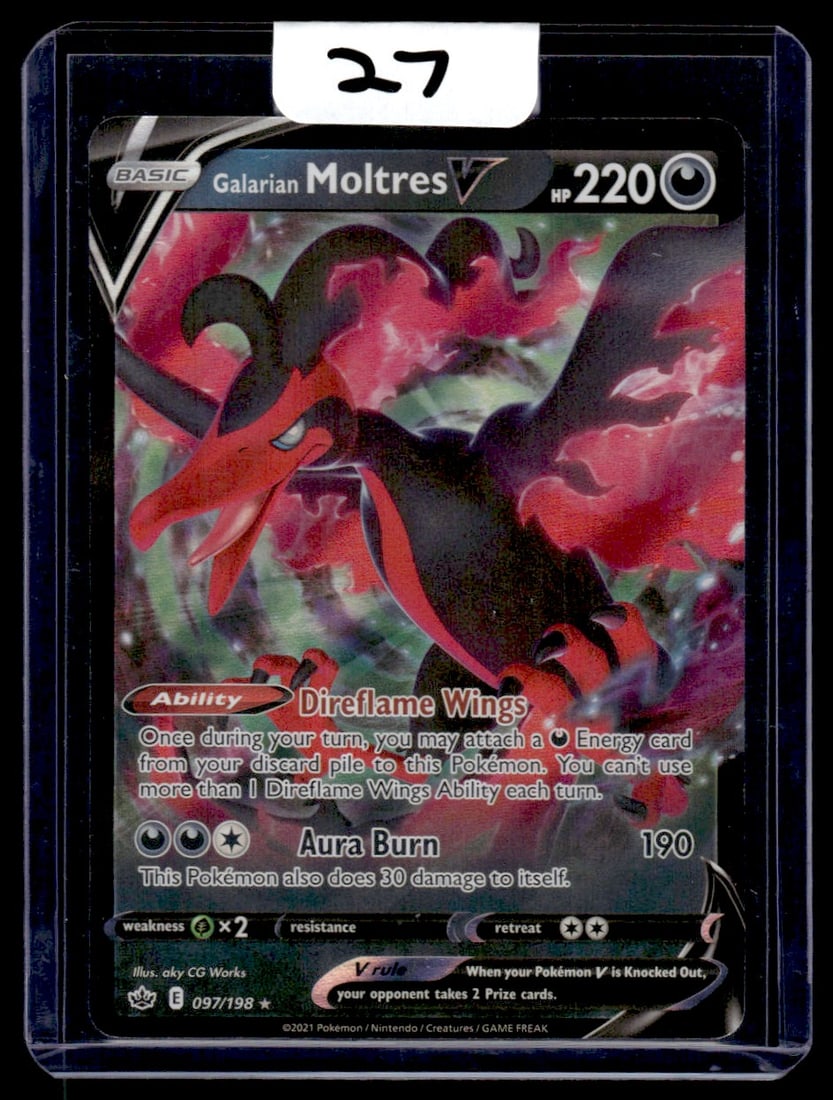 Galarian Moltres V - Chilling Reign Pokemon Card: Galarian Moltres V - Chilling Reign Pokemon Card