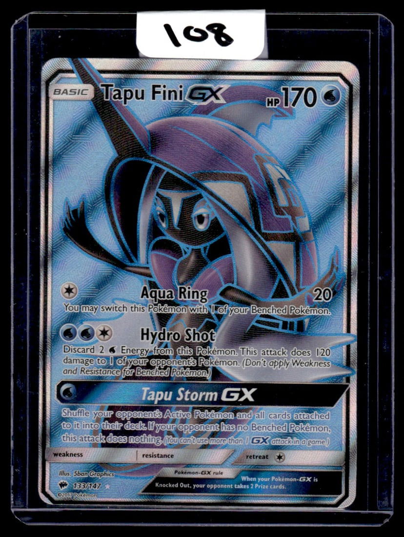 Tapu Fini GX - Burning Shadows - Full Art Pokemon Card (1 of 2)