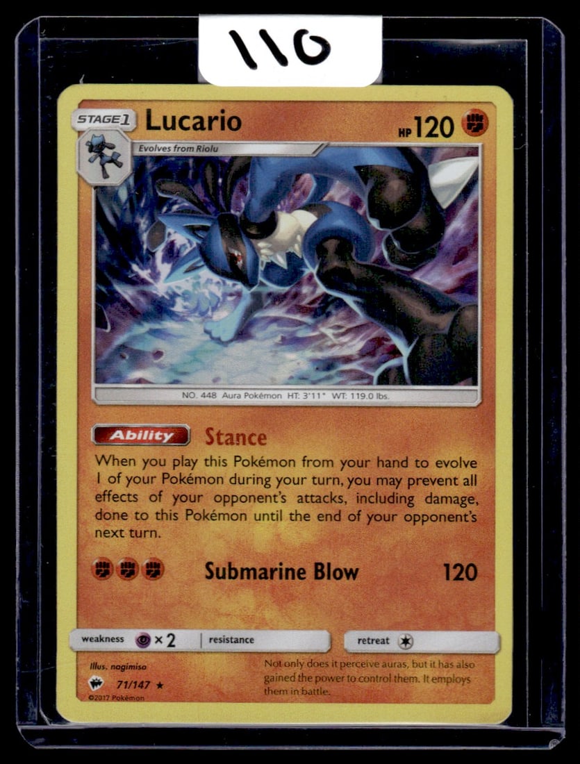 Lucario - Burning Shadows - Holo Pokemon Card (1 of 2)