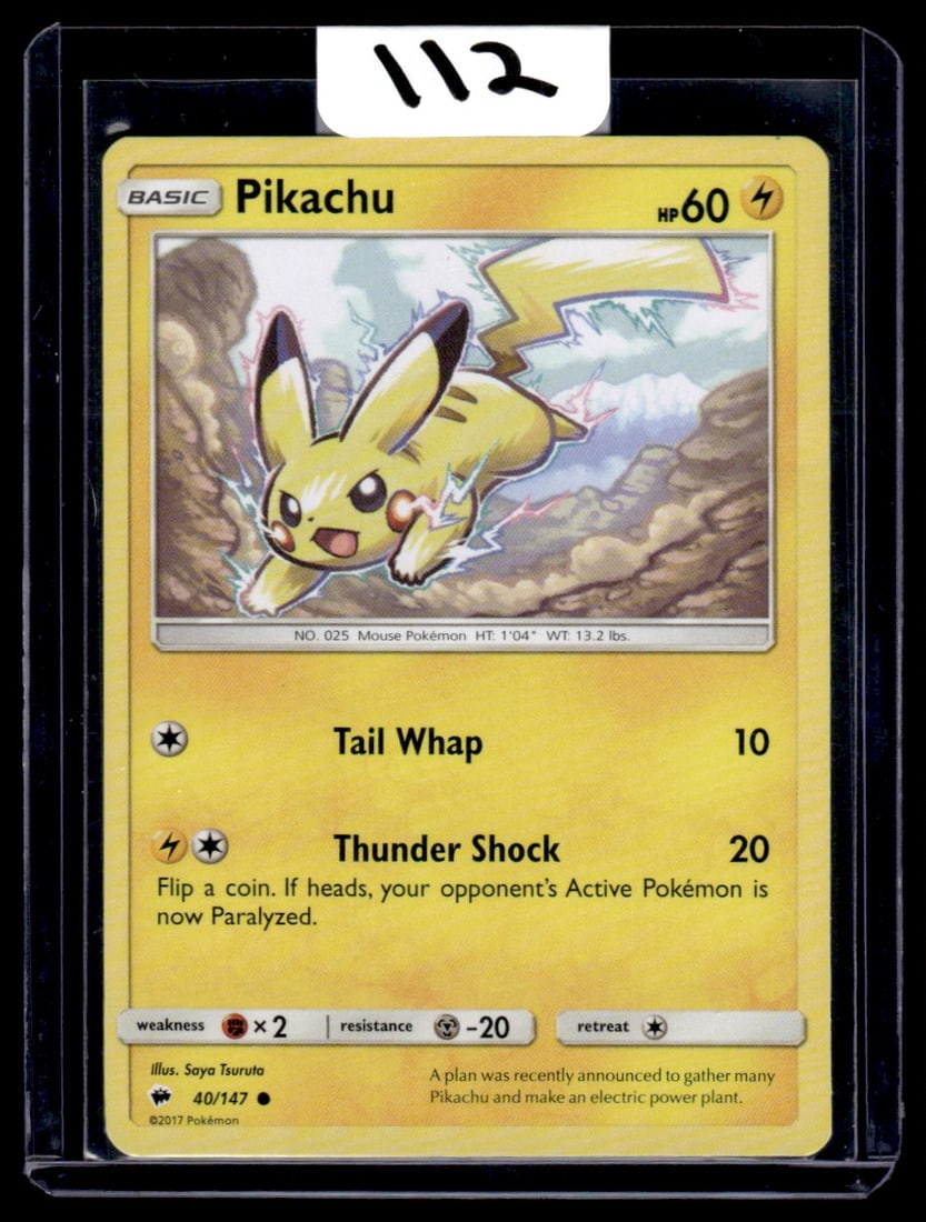 Pikachu - Burning Shadows Pokemon Card (1 of 2)