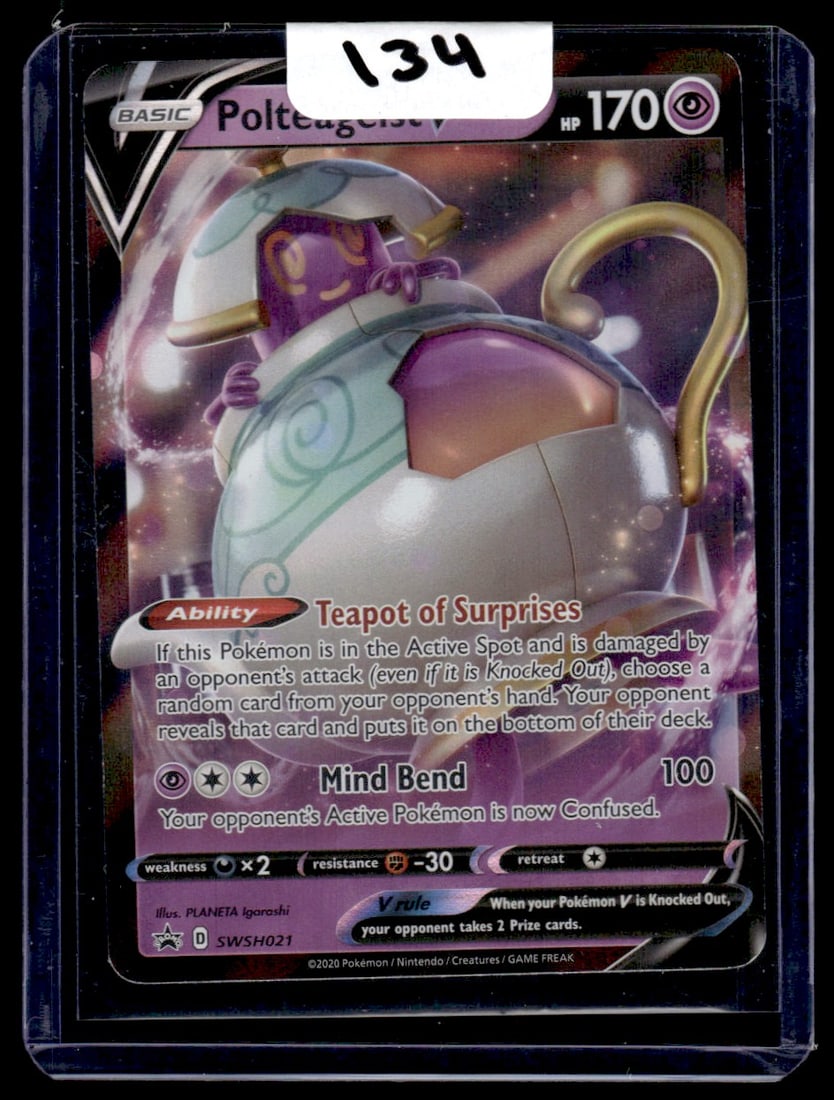 Polteageist V - Sword & Shield Black Star Promo Pokemon Card: Polteageist V - Sword & Shield Black Star Promo Pokemon Card