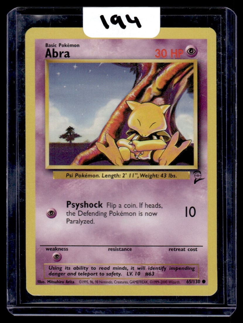 Abra - Base Set 2 Pokemon Card (1 of 2)