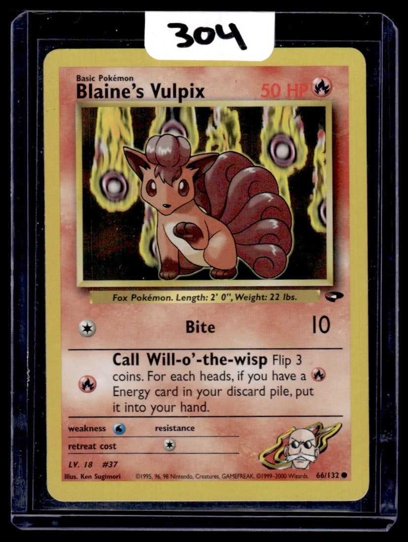 Blaine's Vulpix - Gym Challenge Pokemon Card (1 of 2)