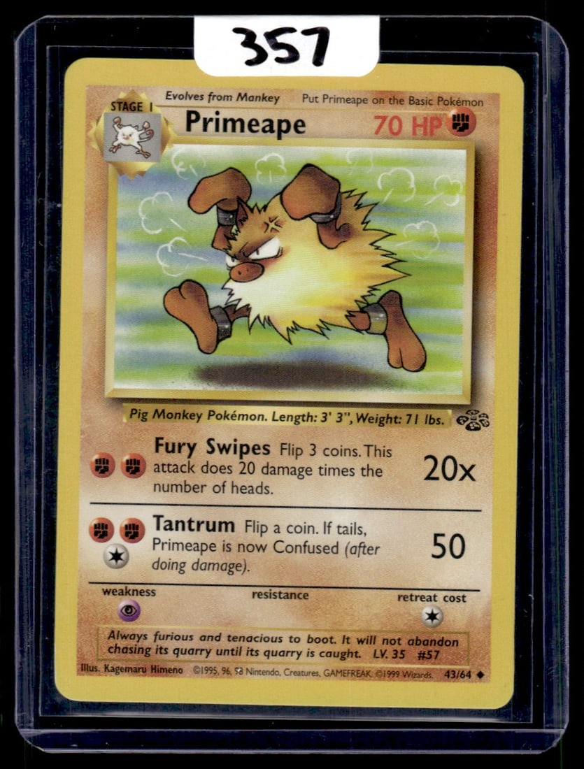 Primeape - Jungle Pokemon Card: Primeape - Jungle Pokemon Card