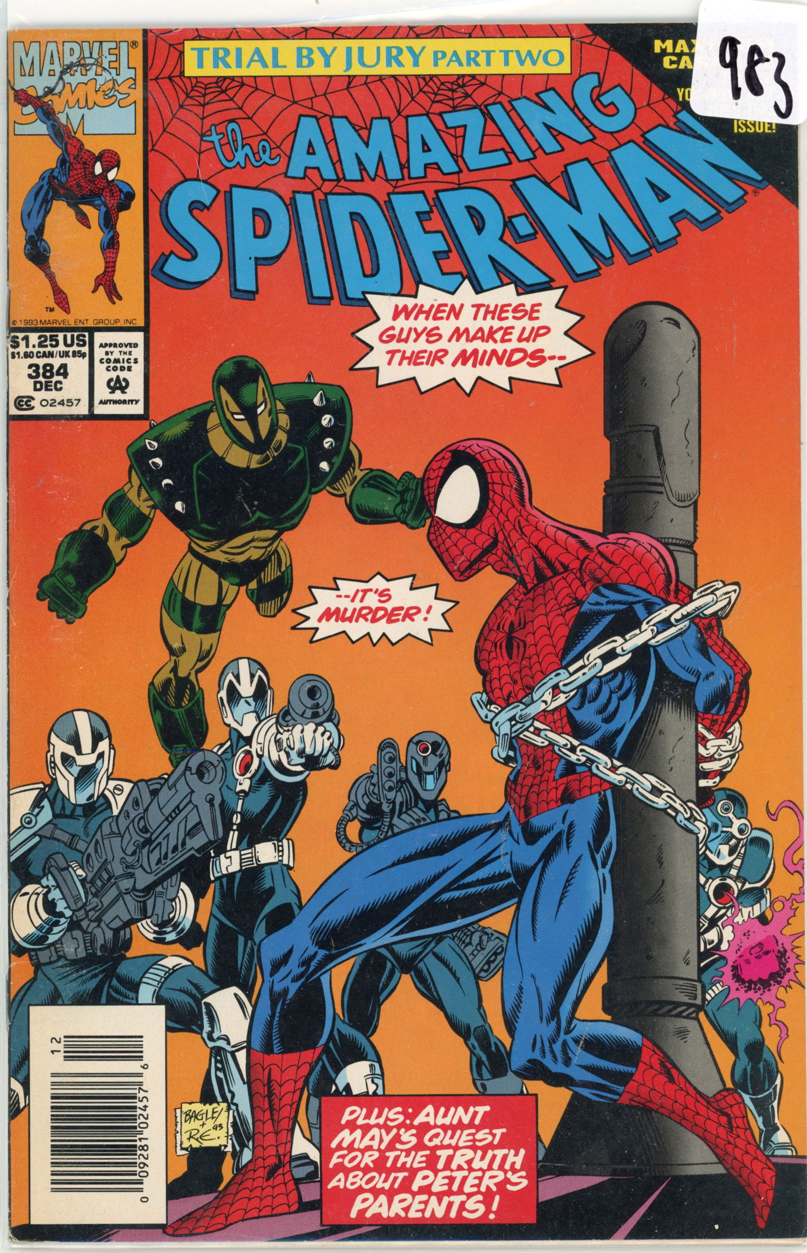 "Spider-Man" #384, published by Marvel Comics in 1993, is part of the "Amazing Spider-Man" series (1 of 1)