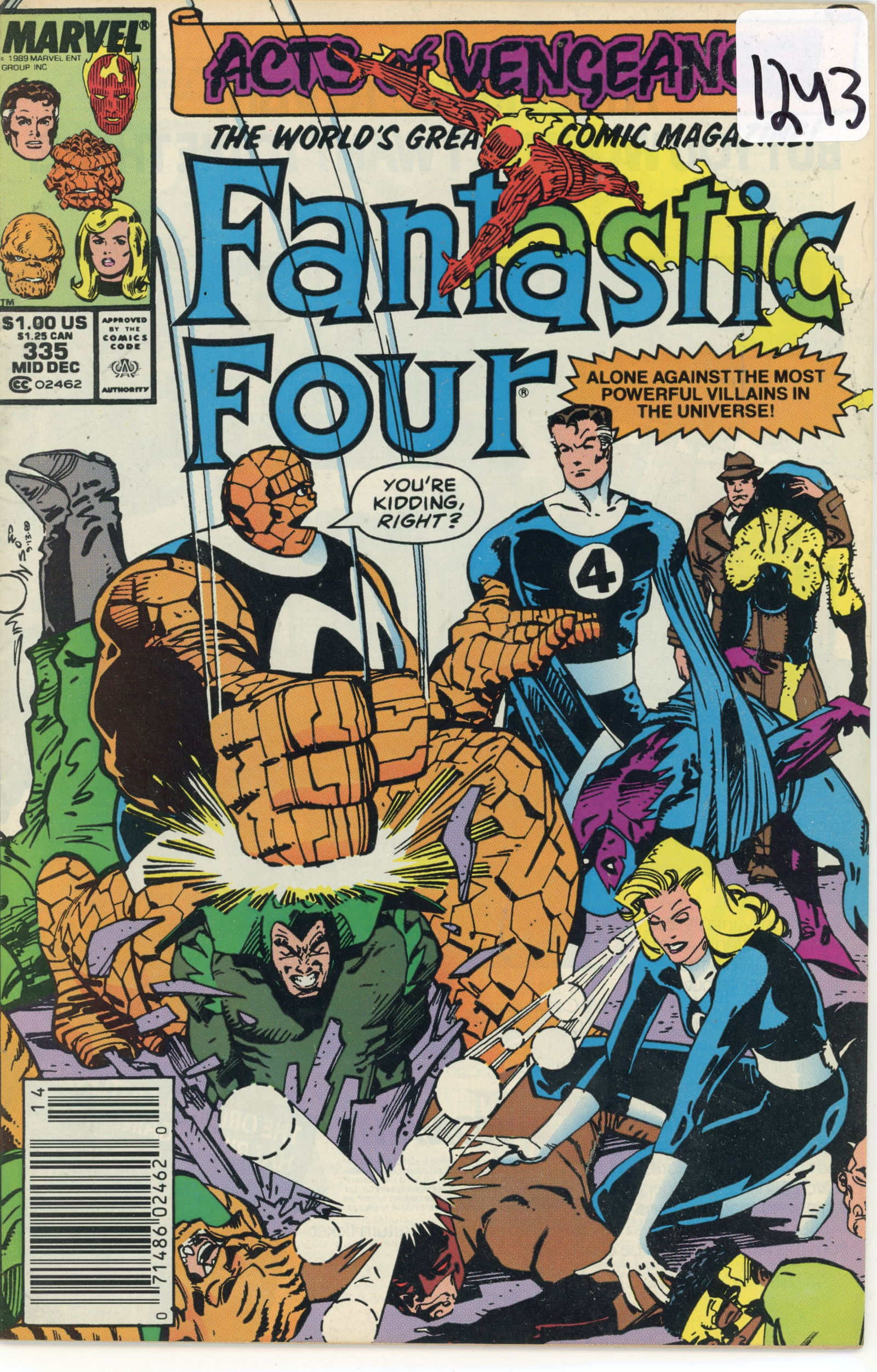 1989 Marvel Fantastic Four Issue 335 (1 of 1)
