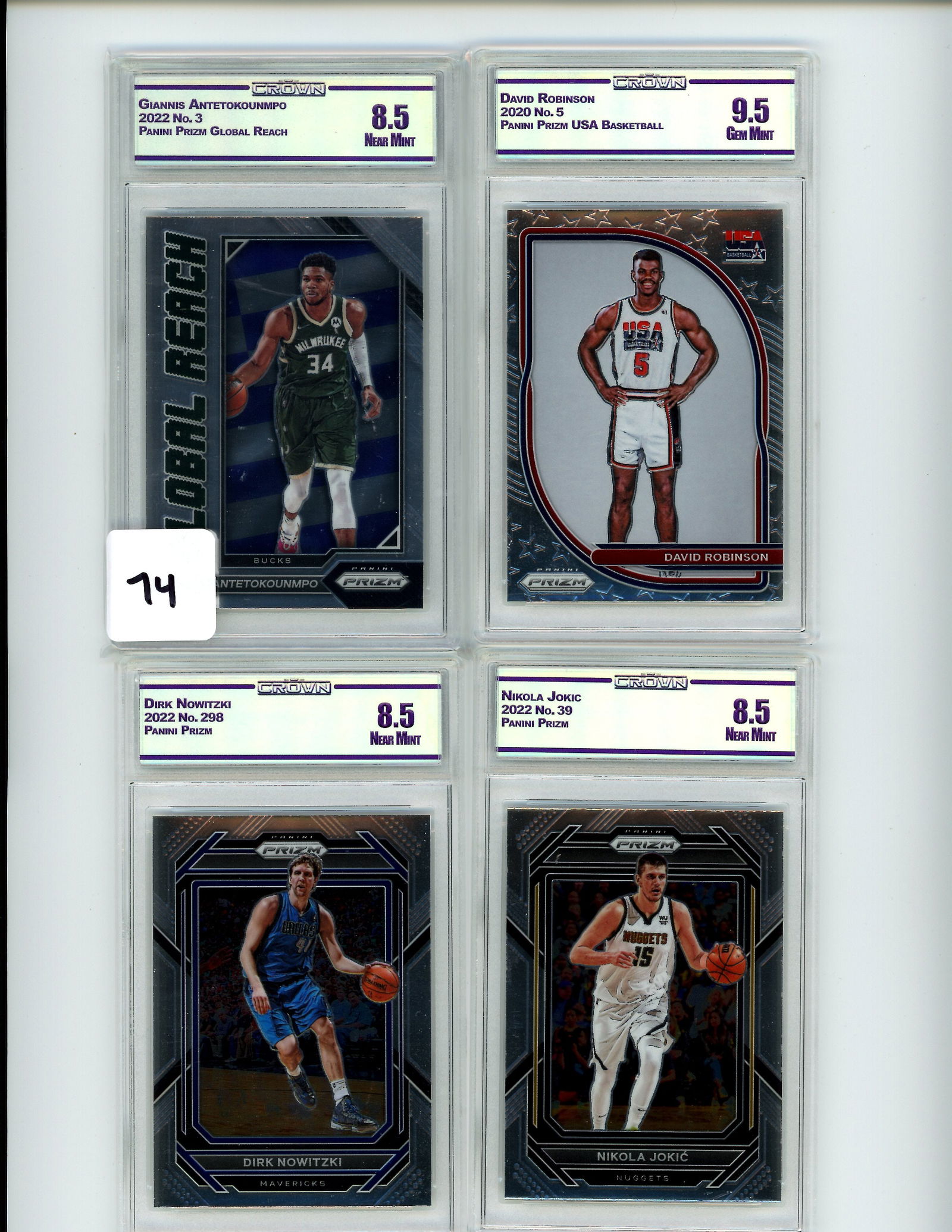 Lot of 4 CC&G Graded Panini Basketball Slabs: Lot of 4 CC&G Graded Panini Basketball Slabs