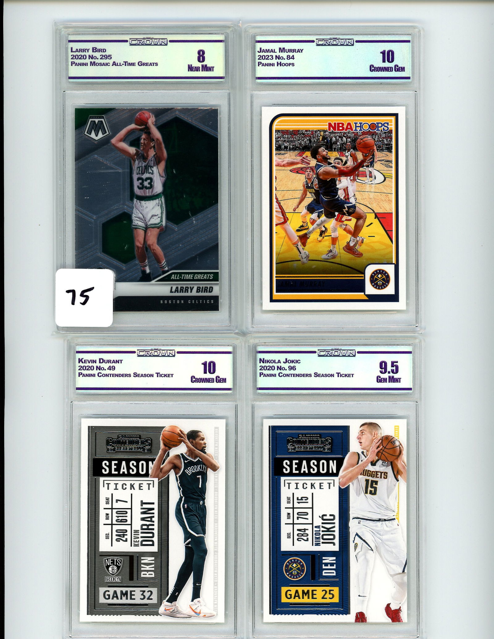 Lot of 4 CC&G Graded Panini Basketball Slabs: Lot of 4 CC&G Graded Panini Basketball Slabs