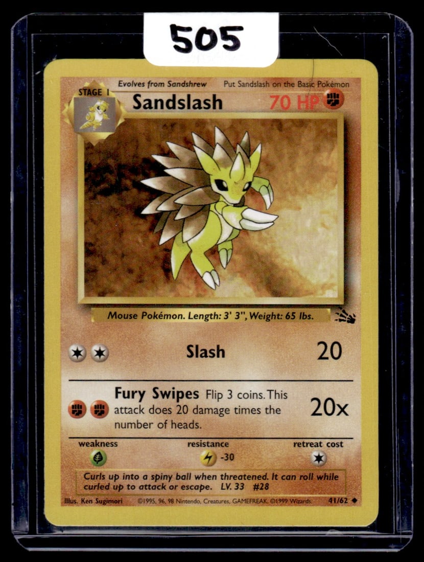 Sandslash - Fossil Pokemon Card: Sandslash - Fossil Pokemon Card