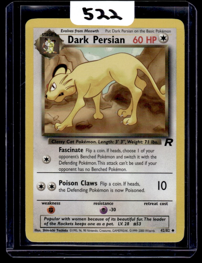 Dark Persian - Team Rocket Pokemon Card: Dark Persian - Team Rocket Pokemon Card