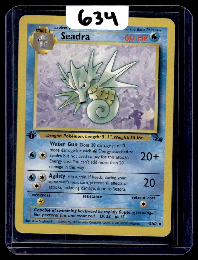 Seadra - Fossil - 1st Edition Pokemon Card: Seadra - Fossil - 1st Edition Pokemon Card