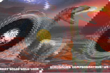 24 Carat 0.5 Gram Solomon Islands Ltd. Ed. Solid Gold Coin - Compsognathus