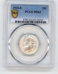 1932-S Washington Silver Quarter PCGS 63