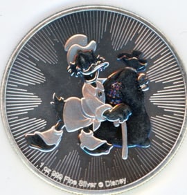 2018 Scrooge McDuck Commemorative 1 Troy Oz .999 Fine Silver Coin