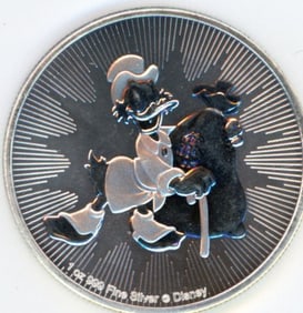2018 Scrooge McDuck Commemorative 1 Troy Oz .999 Fine Silver Coin