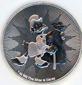 2018 Scrooge McDuck Commemorative 1 Troy Oz .999 Fine Silver Coin