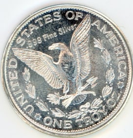 1 Troy Oz .999 Fine Silver Commemorative Morgan Bullion