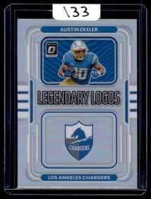 2022 Austin Ekeler Panini Donruss Optic Legendary Logos/Silver Prizm