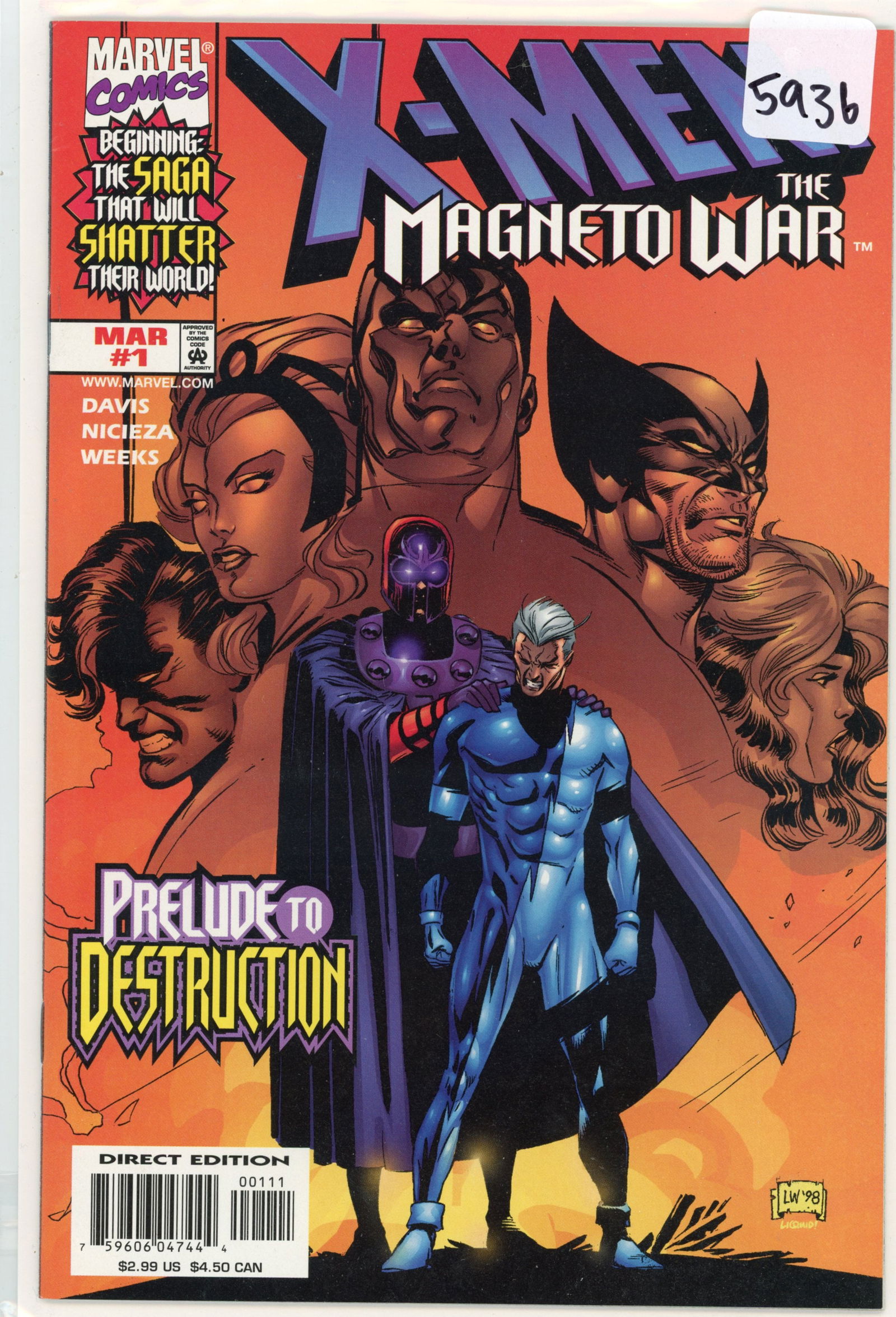 1998 Marvel X-Men Issue 1 (1 of 1)