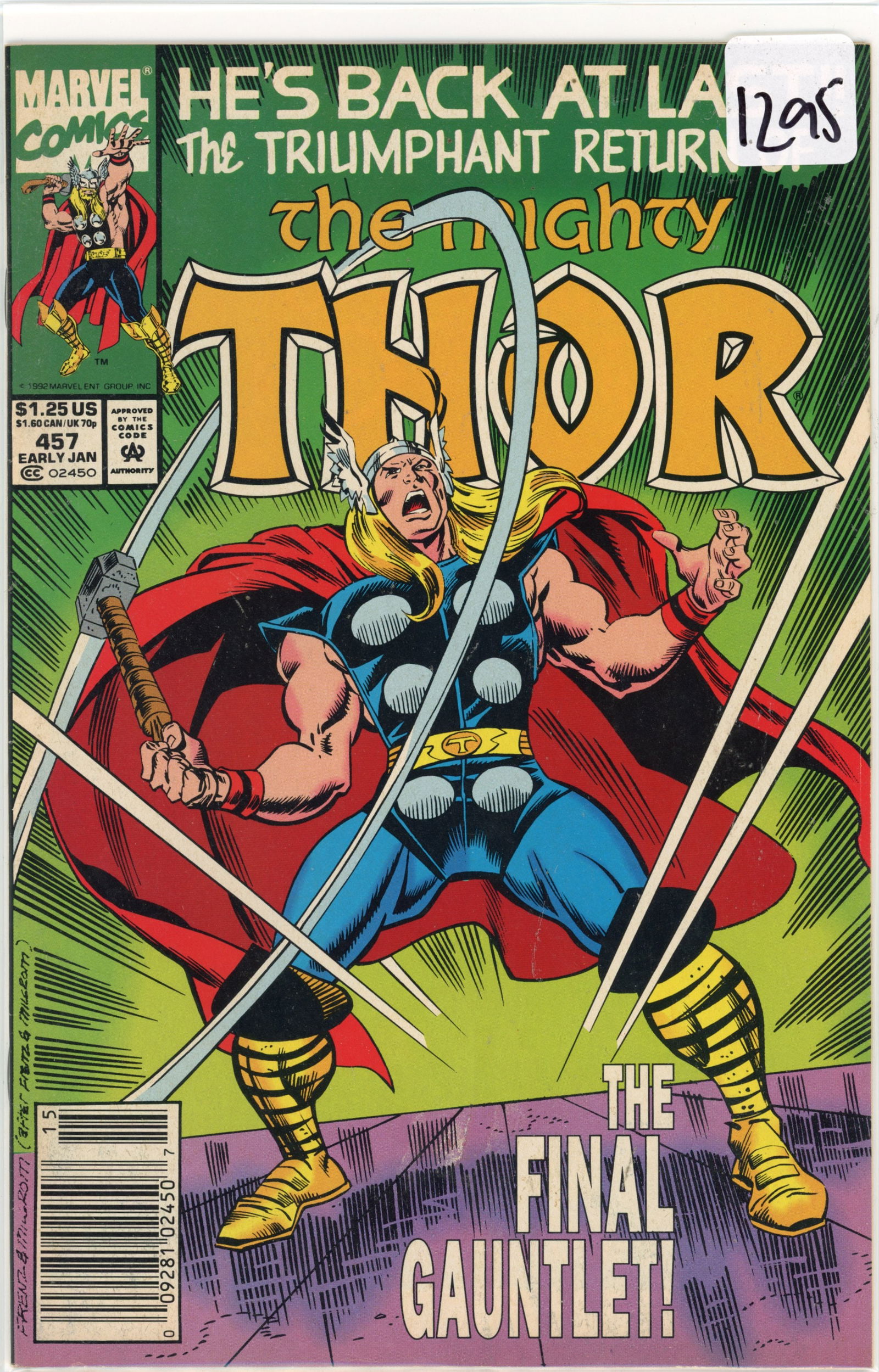 1992 Marvel Thor Issue 457 (1 of 1)