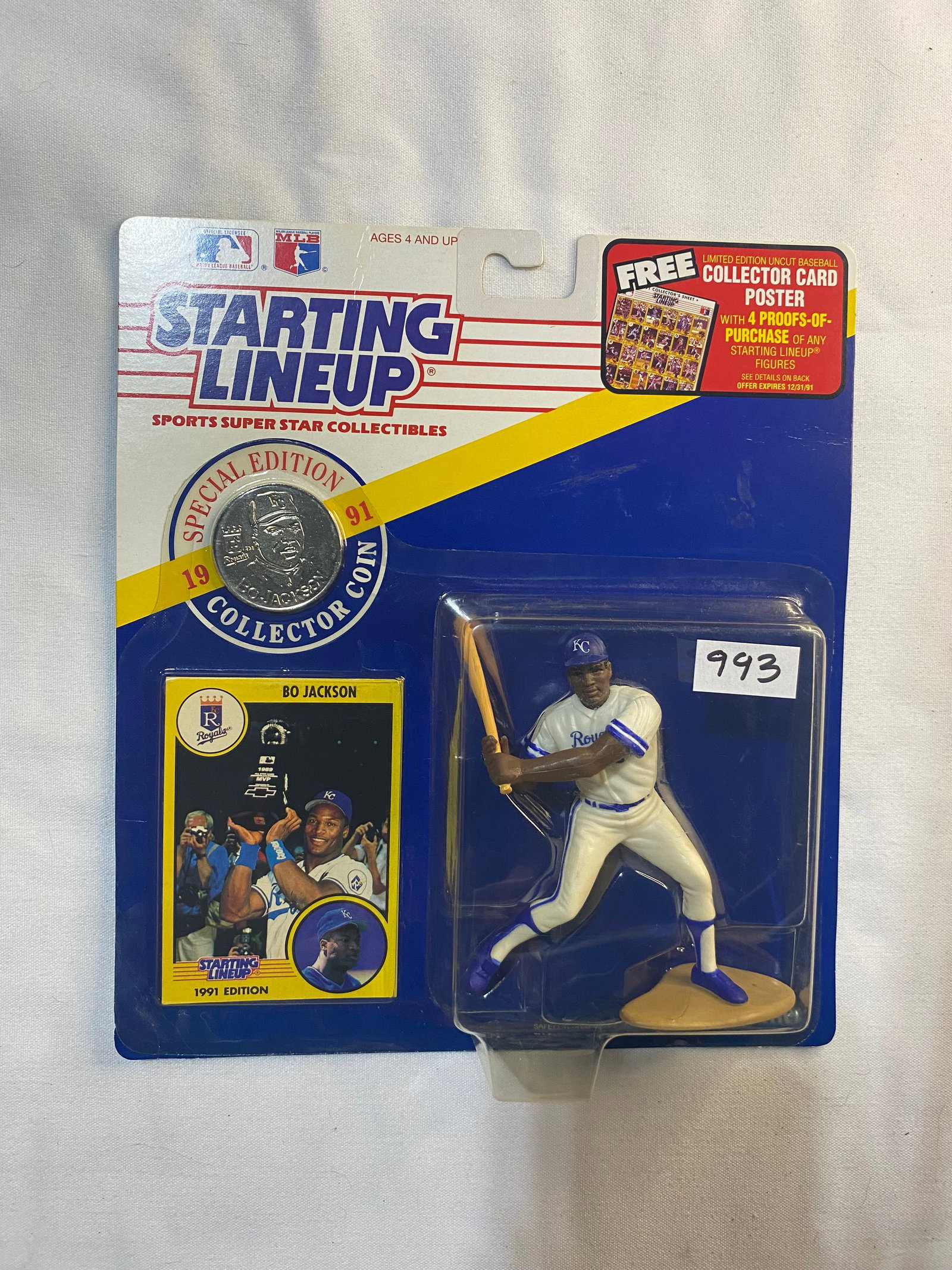 1991 Starting Lineup Bo Jackson - Special Edition Collector Coin Included: 1991 Starting Lineup Bo Jackson - Special Edition Collector Coin Included