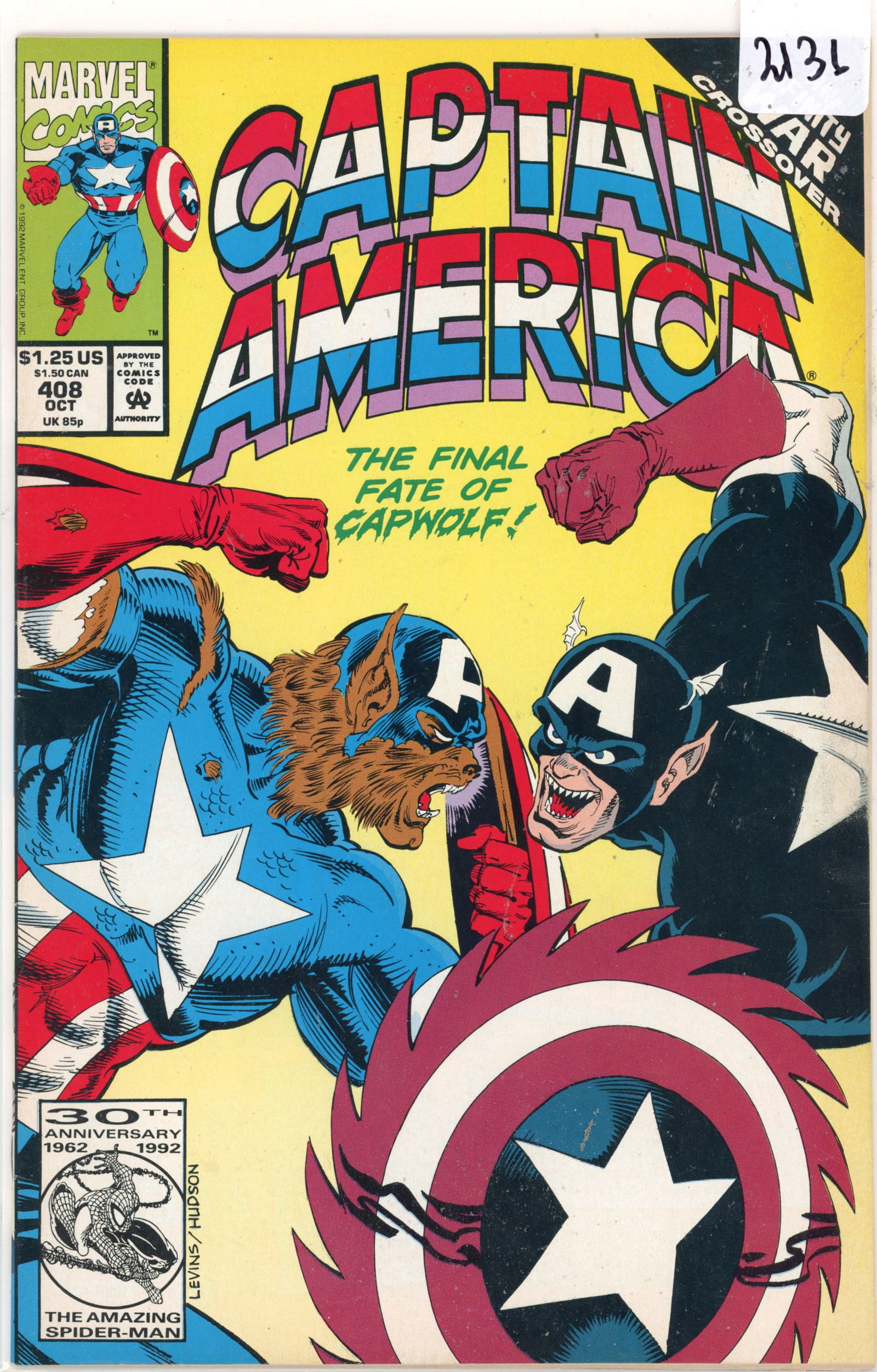 1992 Marvel Captain America Issue 408 (1 of 1)