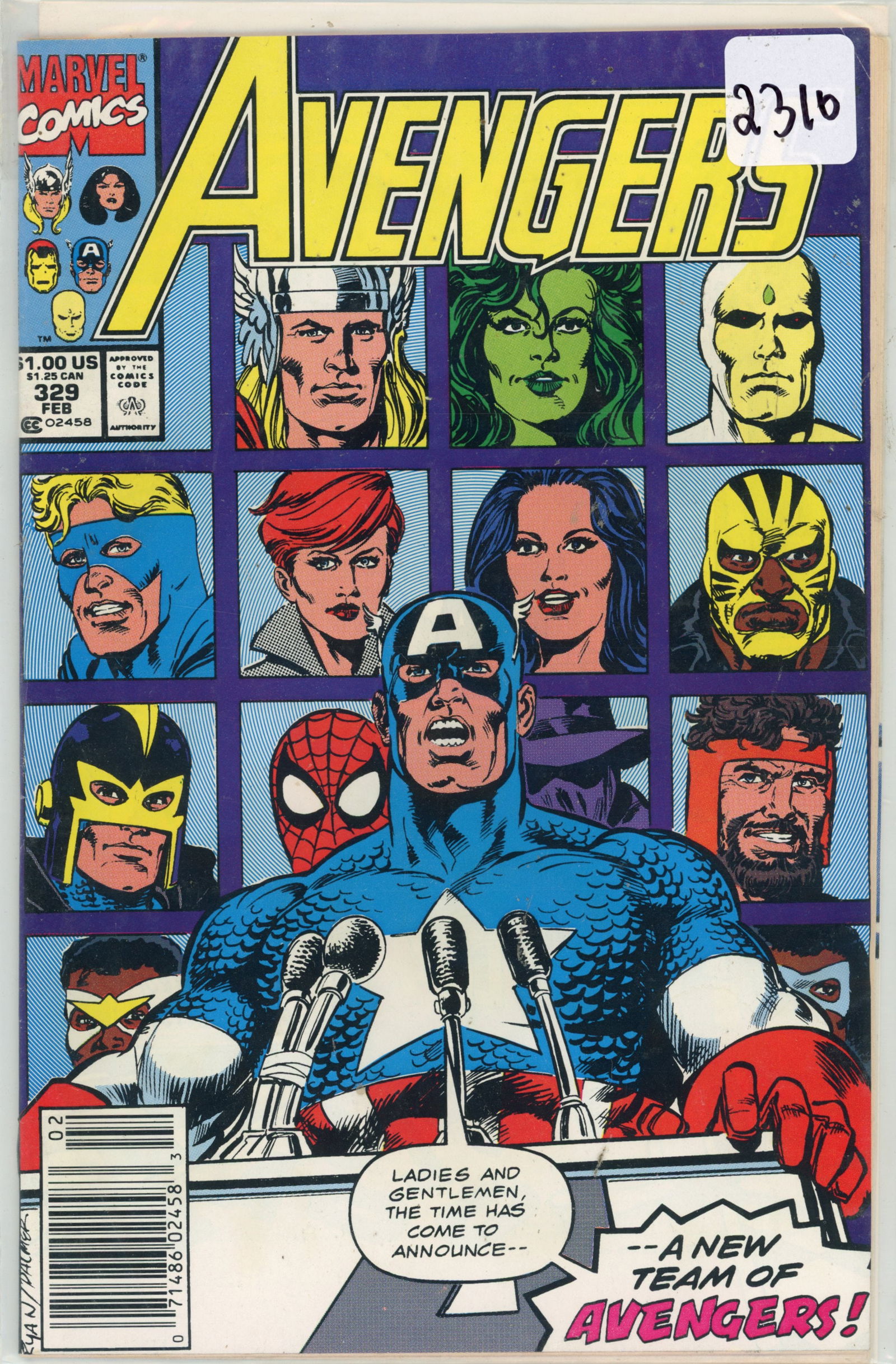 1990 Marvel Avengers Issue 329 (1 of 1)