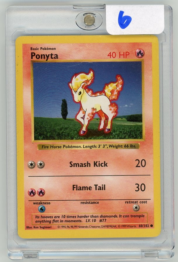 Vintage Ponyta Shadowless Pokemon Card (1 of 1)