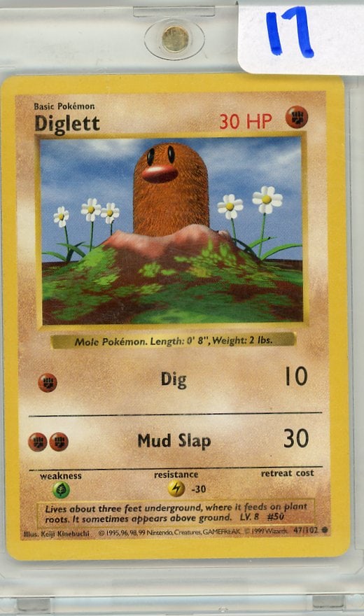 Vintage Diglett Shadowless Pokemon Card (1 of 1)