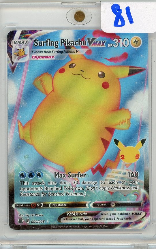 Surfing Pikachu Vmax Pokemon Card (1 of 1)