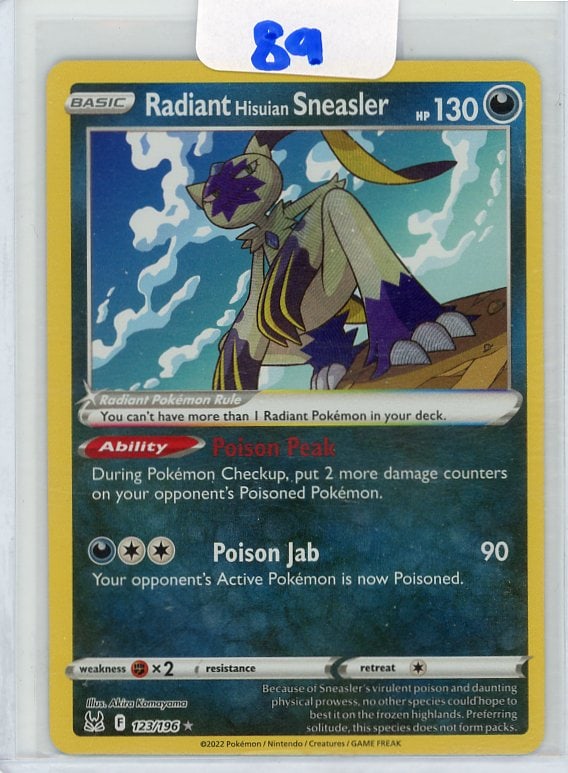 Radian Hisuian Sneasler Pokemon Card (1 of 1)