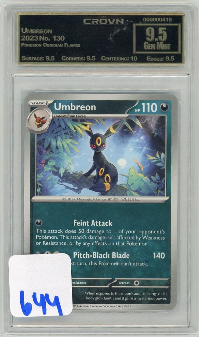 2023 Umbrion Obsidian Flames CC&G Graded Gem MInt 9.5: 2023 Umbrion Obsidian Flames CC&G Graded Gem MInt 9.5