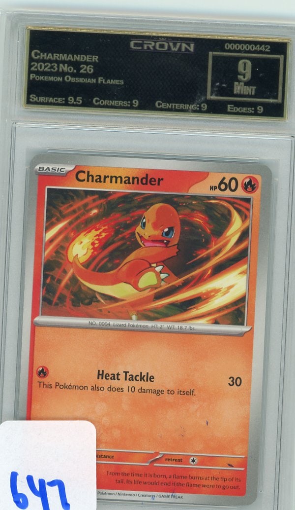 2023 Charmander Obsidian Flames CC&G Graded MInt 9: 2023 Charmander Obsidian Flames CC&G Graded MInt 9