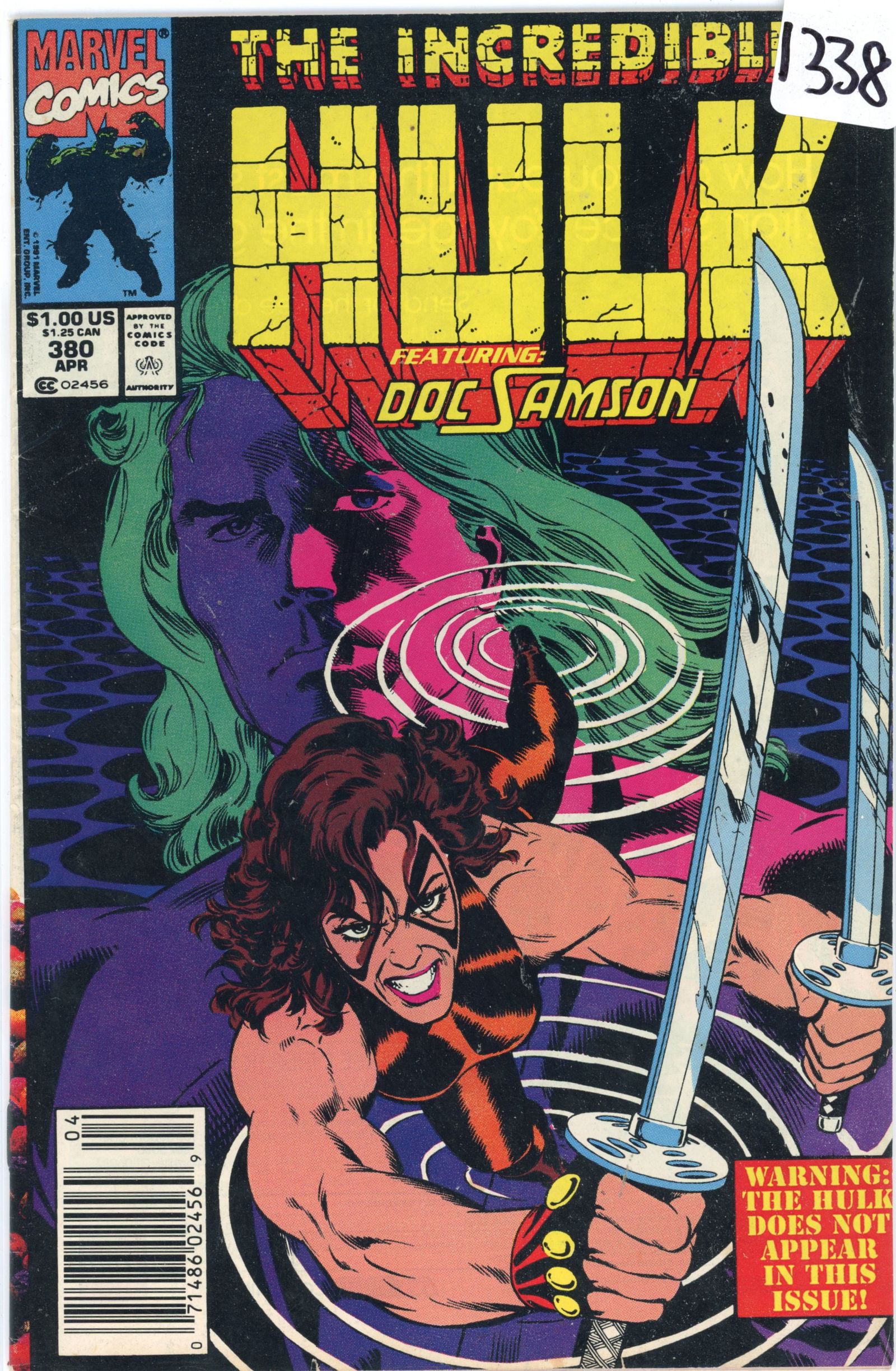 1992 Marvel Hulk Issue 380 (1 of 1)