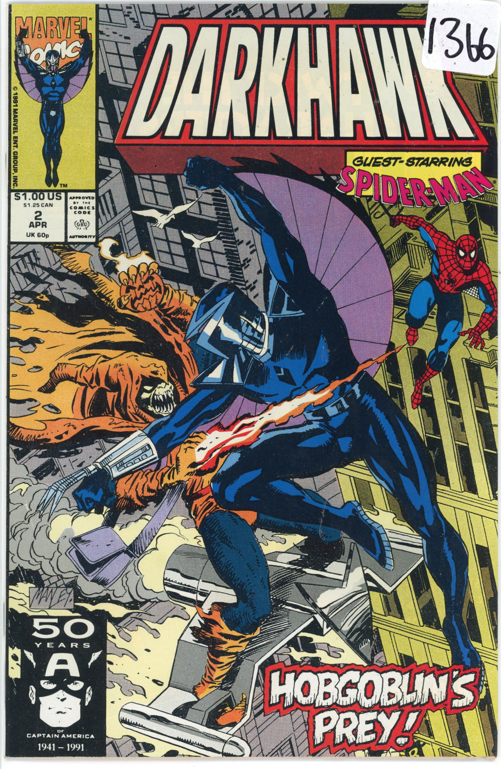 1991 Marvel Darkhawk Issue 2 (1 of 1)