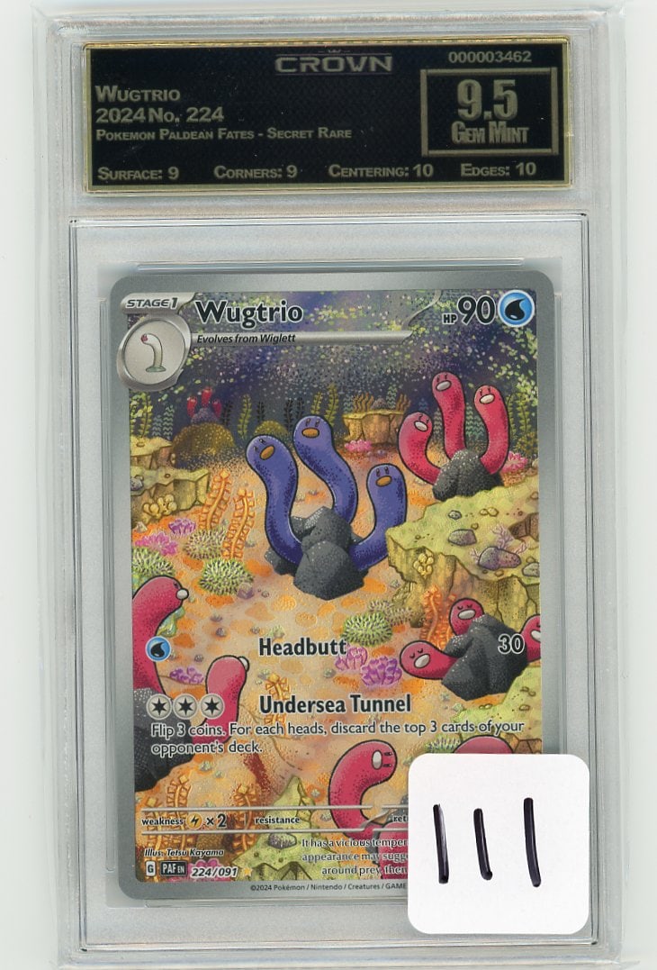 Wugtrio - 2024 Pokemon Secret Rare - CC&G Graded 9.5: Wugtrio - 2024 Pokemon Secret Rare - CC&G Graded 9.5