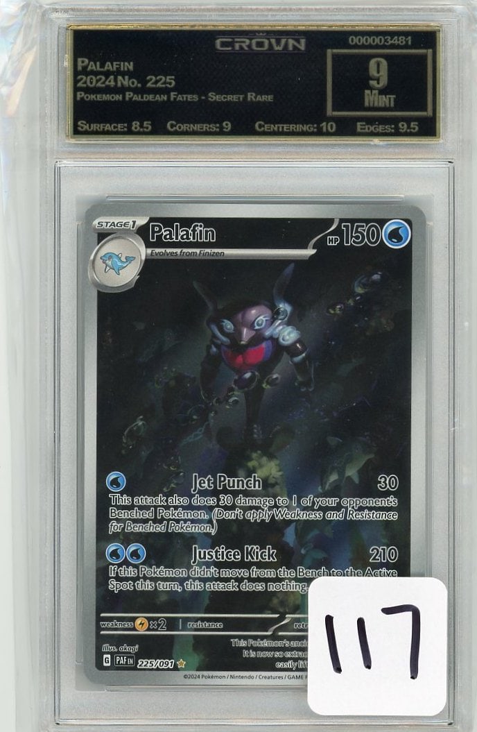 Palafin - 2024 Pokemon Secret Rare - CC&G Graded 9: Palafin - 2024 Pokemon Secret Rare - CC&G Graded 9