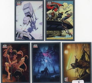 Lot of 5 Topps Star Wars Galaxy Trading Cards