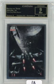 Topps Star Wars Galaxy "Battle Of Yavin" Graded CC&G Mint 9