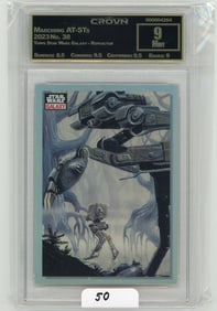 Topps Star Wars Galaxy "Marching AT-STs" Refractor Graded CC&G Mint 9