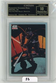Topps Star Wars Galaxy "Carbonite Chamber Duel" Refractor Graded CC&G Crowned Gem 10