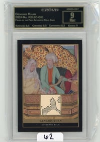 Genghis Khan - 2024 Pieces of the Past Authentic Relic Card Graded CC&G Mint 9