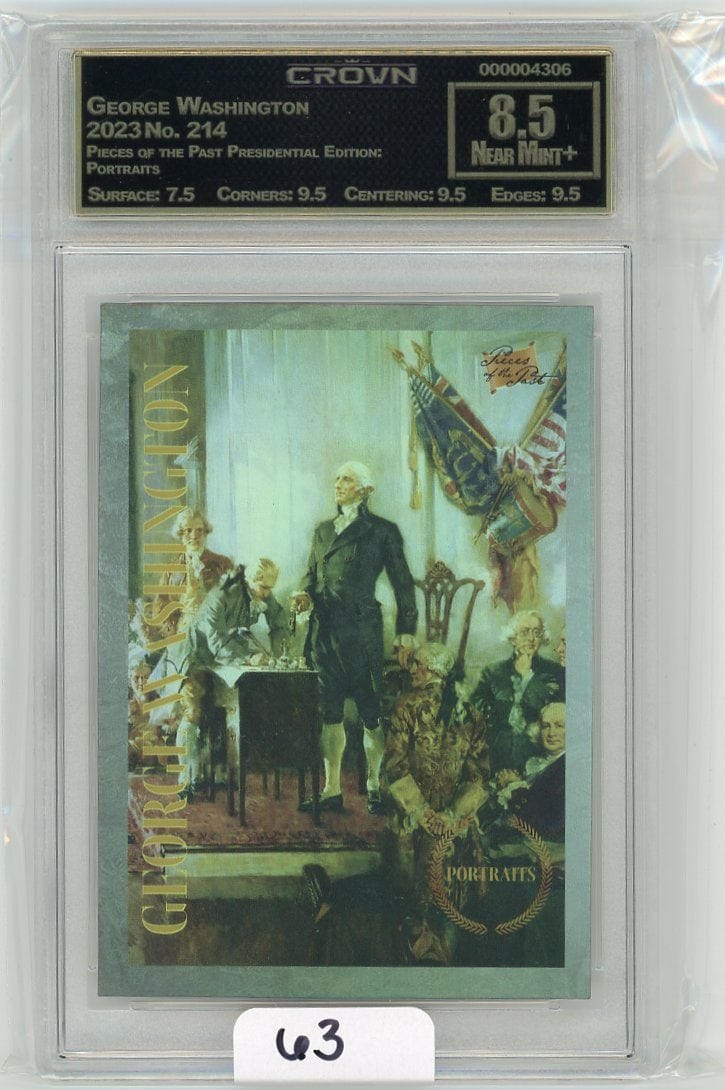 George Washington - 2023 Pieces of the Past Presidential Edition: Portraits Graded CC&G Near Mint+: George Washington - 2023 Pieces of the Past Presidential Edition: Portraits Graded CC&G Near Mint+ 8.5