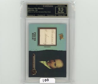 Martin Van Buren - 2023 Pieces of the Past Authentic Relic Card Graded CC&G Gem Mint 9.5